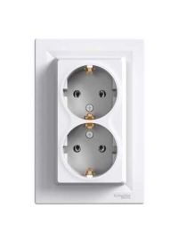 Priza dubla St German  Asfora-16A Alb