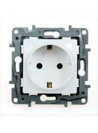 Priza Schuko 2P+T, Alb