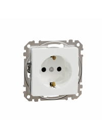 Priza simpla 2P+E cu obturatoare, 16A  alb,...