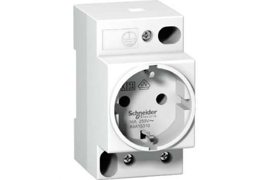Priza modulara pe sina 16A, 250V, 2P+E, Schneider Electric