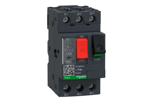 Disjunctor termo-magnetic, reglaj 4-6.3A, 3P, borne cu cleme cu surub, Tesys GV2, Schneider Electric