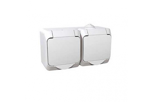 Priza dubla cu capac, IP44