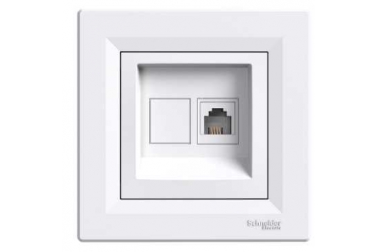 Priza de telefon RJ11  Asfora Alb