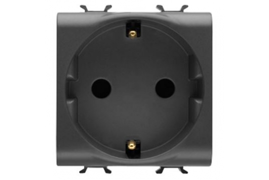 Priza schuko, standard german 2M, Chorus 2P+E, 16A,  Negru