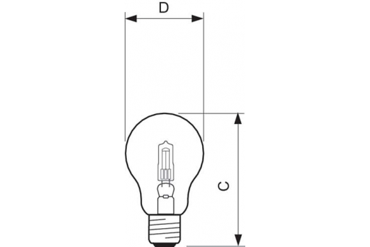 Bec halogen EcoClassic 53W E27 230V A55