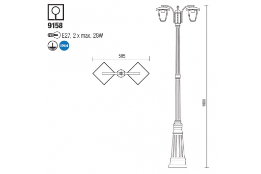 Stalp Edmond 200  2X28W E27 IP44