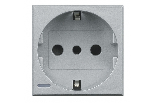 Priza Schuko Standard German Axolute P30, 2P+N,16A ,2M,Gri