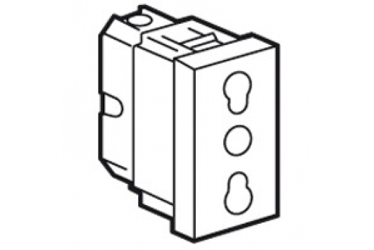 Priza Standard Italian Mosaic, 1M, 2P+T, 10/16A, Alb