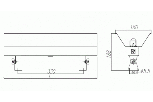 Corp iluminat bactericid pentru spitale BSR-02-1x15W , Orientabil