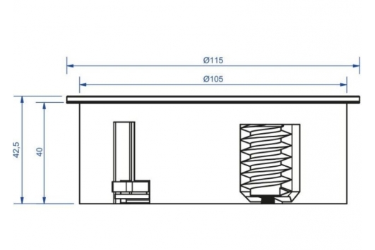 Priza incorporabila TWIST cu 2 prize Schuko, alb mat, cablu 2 m, Bachmann