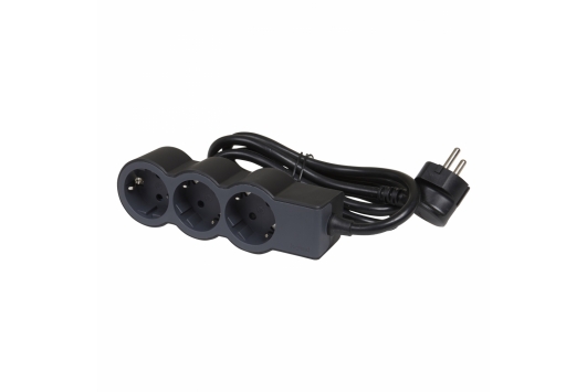 Bloc Multipriza Mobil Standard Revolution 3x2P+T 3m negru