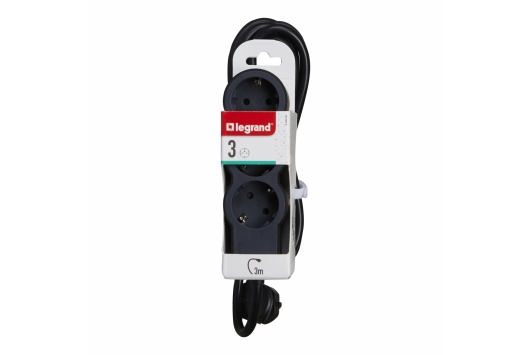 Bloc Multipriza Mobil Standard Revolution 3x2P+T 3m negru