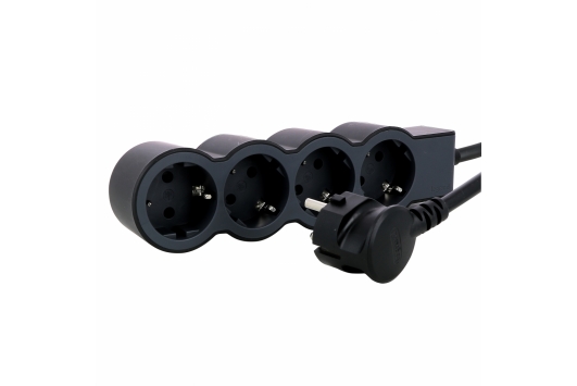 Bloc Multipriza Mobil Standard Revolution 4x2P+T 3m negru