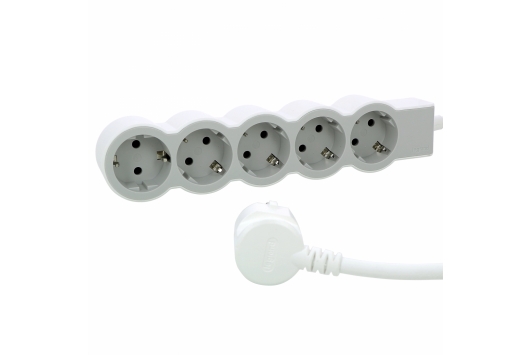 Bloc Multipriza Mobil Standard Revolution 5x2P+T 1,5m alb-gri
