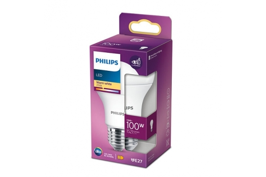 Bec LED Philips A60, EyeComfort, E27, 13W (100W), 1521 lm, lumina alba calda (2700K), 8718699769765