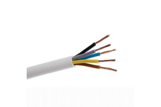 Cablu electric MYYM (H05VV-F) 5x1.5, litat, alb