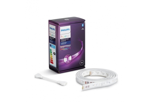 Pachet Philips Hue: LightStrip RGB Kit de baza + Extensie luminoasa 1M+ Bridge Hue