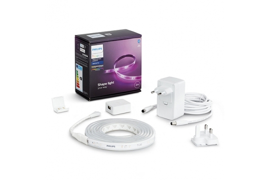 Pachet Philips Hue: LightStrip RGB Kit de baza + Extensie luminoasa 1M+ Bridge Hue