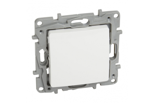 Intrerupator cap cruce, incastrat, alb, Niloe