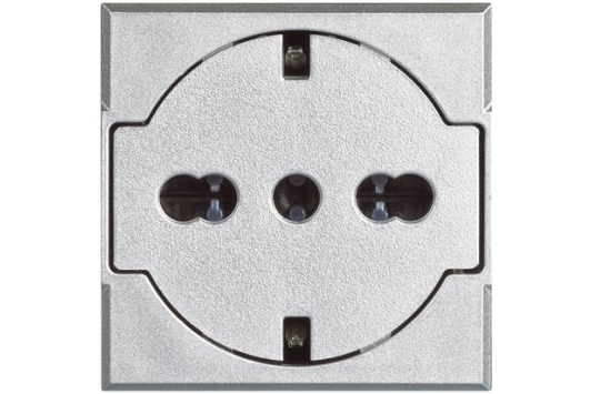 Priza plata Axolute 2P+T, 10/16A, aluminiu