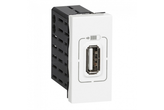 Priza USB 5V, Mosaic 1M, alb