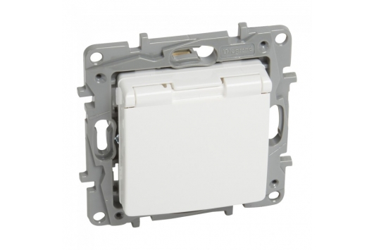 Priza schuko 2P+T cu capac, protectie copii, ivoar