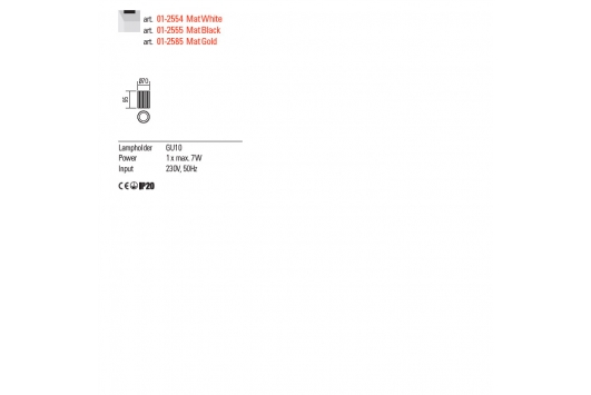 Plafoniera Redo Delphi, auriu mat, 1XGU10, D.7 cm