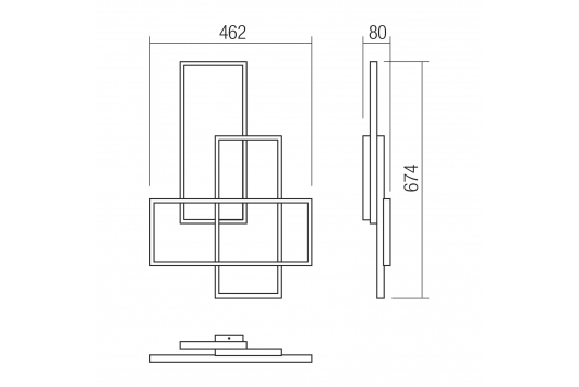 Plafoniera LED Plana, 50W, 3400lm, lumina calda, dimabila, aurie