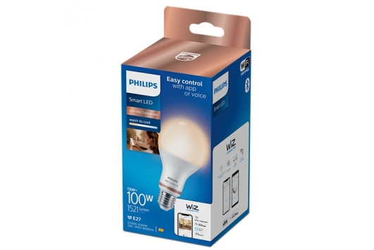 Bec LED inteligent Philips, Wi-Fi, Bluetooth, A67, E27, 13W (100W), 1521 lm, temperatura lumina reglabila (2700-6500K), 8719514372528
