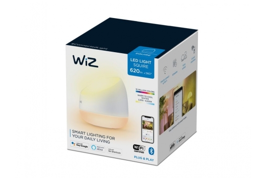 Lampa de masa LED inteligenta portabila WiZ Squire, Wi-Fi + Bluetooth, 9W, lumina alba reglabila + RGB, 8719514553026