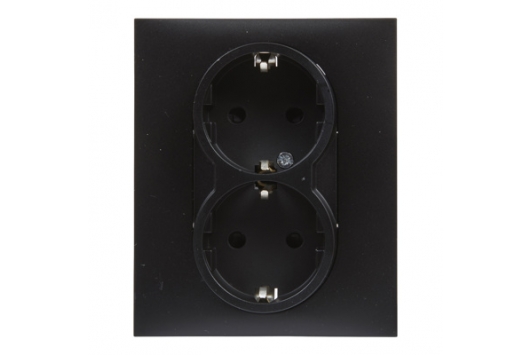 Priza dubla 2x2P+E, borne automate, cu protectie copii, negru, Legrand New Suno
