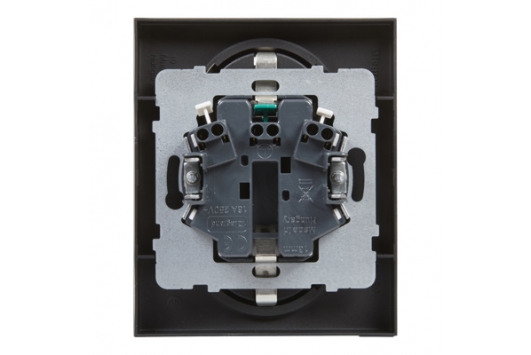 Priza dubla 2x2P+E, borne automate, cu protectie copii, negru, Legrand New Suno