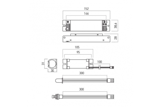 Kit emergenta LED 3h 180-38mA 10-55V DC 2W