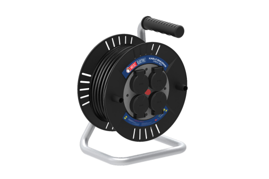 Derulator cu 4 prize cu capac IP44 25M cablu 3X1.5mm Horoz