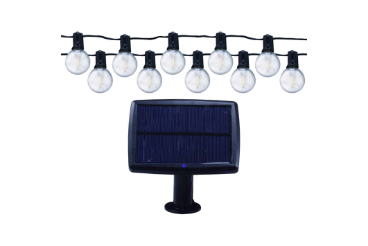 Instalatie luminoasa solara cu 10 becuri LED, 5.5ml, 0.5W, G40 2700K, negru HEPOL