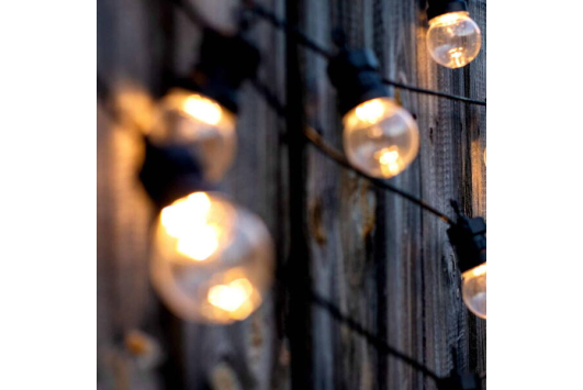 Instalatie luminoasa solara cu 10 becuri LED, 5.5ml, 0.5W, G40 2700K, negru HEPOL