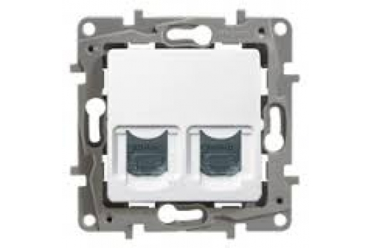 Priza dubla date RJ45 CAT 6 UTP Alb Niloe