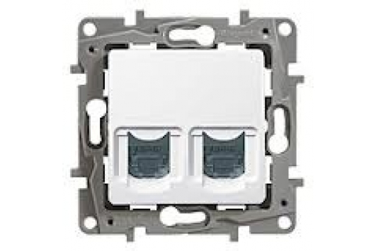 Priza dubla date RJ45 CAT 6 UTP Alb Niloe