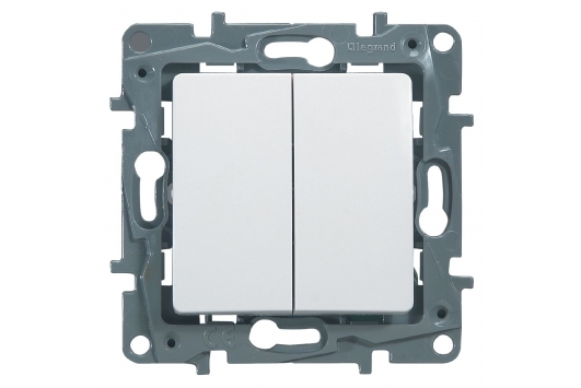 Intrerupator Dublu, 10A, Alb