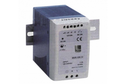 Transformator pentru leduri 240V/12VDC 100W pe sina