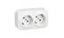 Priza dubla 2P+T Forix, alb, montaj aplicat, Legrand