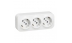 Priza tripla schuko PT, 16A, Alb