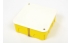 Doza derivatie patrata pentru placi de rigips 105X105X45 capac insurubare galben 